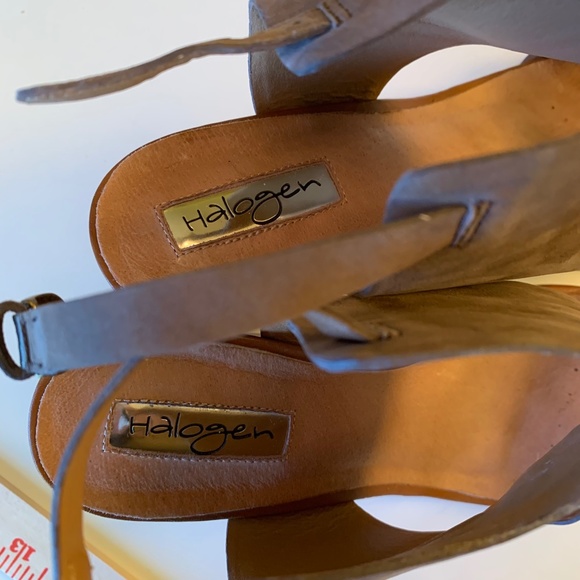 Halogen Clarette Suede Leather Wedge Sandal Brown Size 9 - Picture 10 of 13